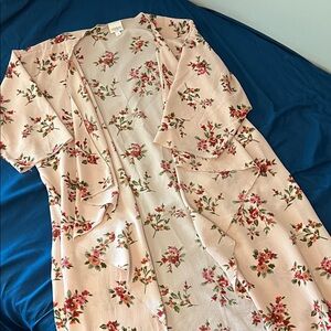 LuLaRoe Pink Floral Kimono